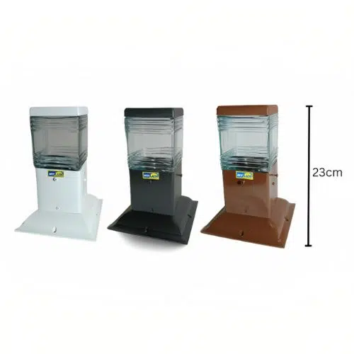 Postes balizadores ou luminária de jardim para ser instalado em jardim, postos de combustíveis ou condomínios para iluminar e sinalizar o ambiente.