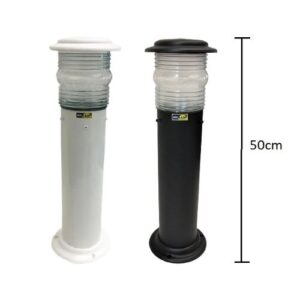 Poste balizador de jardim, condomínio ou posto de combustível. Serve para sinalizar , iluminar o lugar.